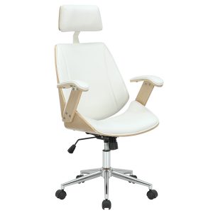 106 000026 Director's office chair Fern pakoworld PU white-plywood naturalOffice furniture > Manager office chairs