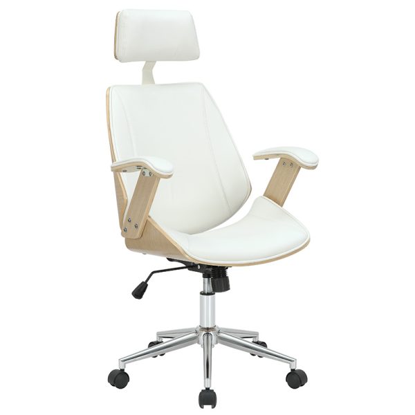 106 000026 Director's office chair Fern pakoworld PU white-plywood naturalOffice furniture > Manager office chairs