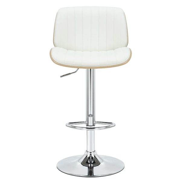 106 000027 3 Bar stool Fern pakoworld folding PU white plywood natural-chrome metal 48x50x88/108cmIndoor furniture > Bar stools