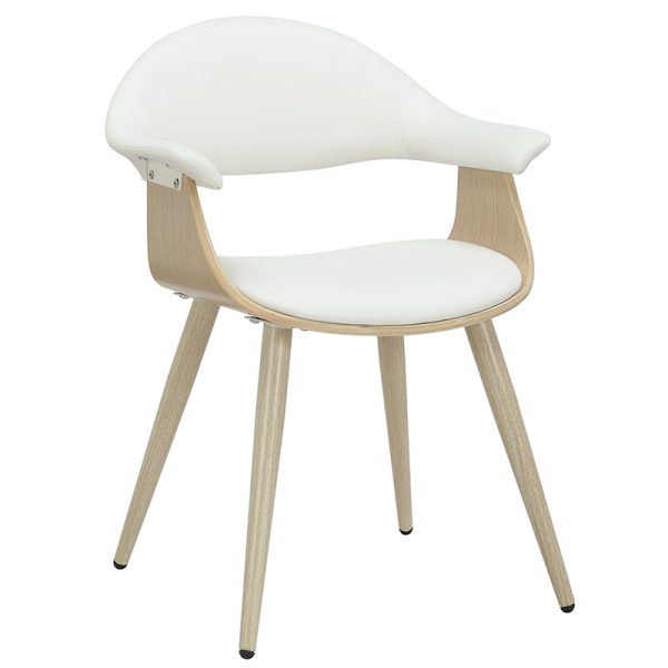 106 000029 Armchair Austen pakoworld PU white-leg naturalIndoor furniture > Armchairs