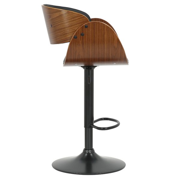 106 000032 2 Bar stool Hadley pakoworld folding black pu-wood walnut-metal blackIndoor furniture > Bar stools