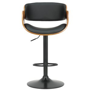 106 000032 3 Bar stool Hadley pakoworld folding black pu-wood walnut-metal blackIndoor furniture > Bar stools