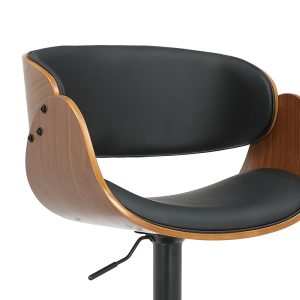 106 000032 4 Bar stool Hadley pakoworld folding black pu-wood walnut-metal blackIndoor furniture > Bar stools