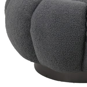 110 000090 2 Nester pakoworld stool boucle fabric in grey color D60x31cmIndoor furniture > Stools