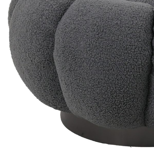 110 000090 2 Nester pakoworld stool boucle fabric in grey color D60x31cmIndoor furniture > Stools