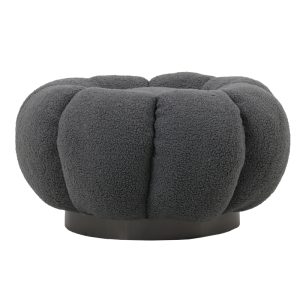 110 000090 3 Nester pakoworld stool boucle fabric in grey color D60x31cmIndoor furniture > Stools