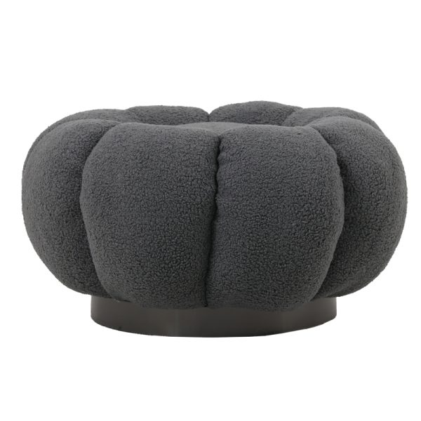 110 000090 3 Nester pakoworld stool boucle fabric in grey color D60x31cmIndoor furniture > Stools