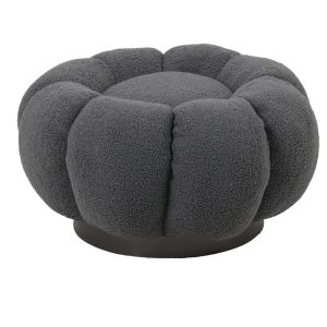 110 000090 Nester pakoworld stool boucle fabric in grey color D60x31cmIndoor furniture > Stools