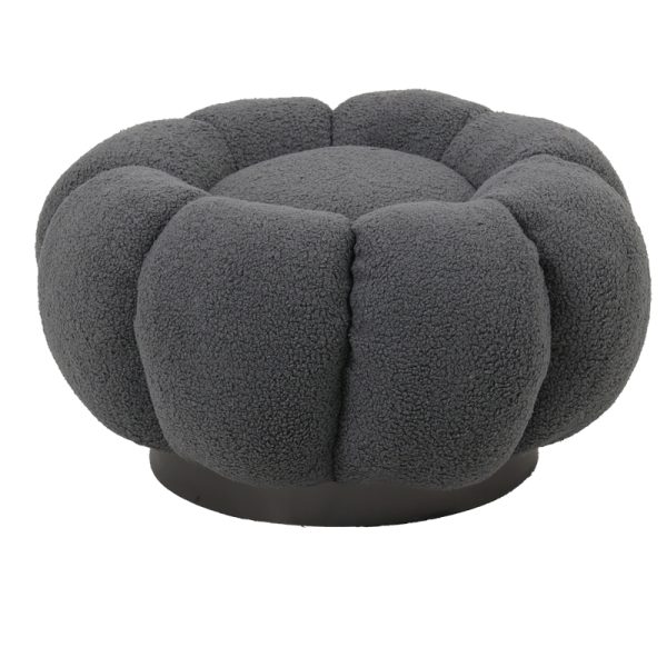 110 000090 Nester pakoworld stool boucle fabric in grey color D60x31cmIndoor furniture > Stools