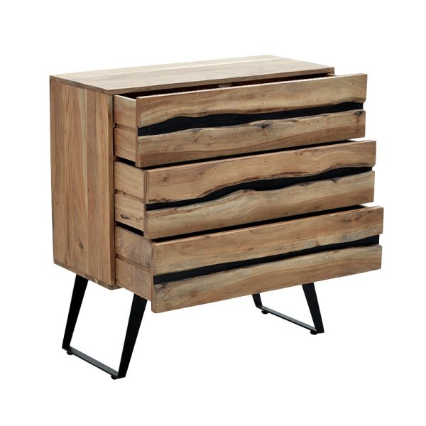 113 000020 2 Chest of drawers Imena pakoworld solid wood 4cm natural-black 80x38x86.5cmBOHO CHIC > Other Furnishings
