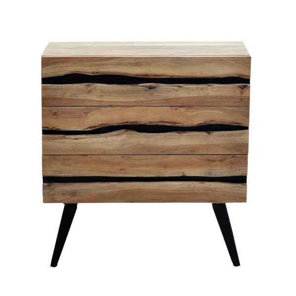 113 000020 3 Chest of drawers Imena pakoworld solid wood 4cm natural-black 80x38x86.5cmBOHO CHIC > Other Furnishings