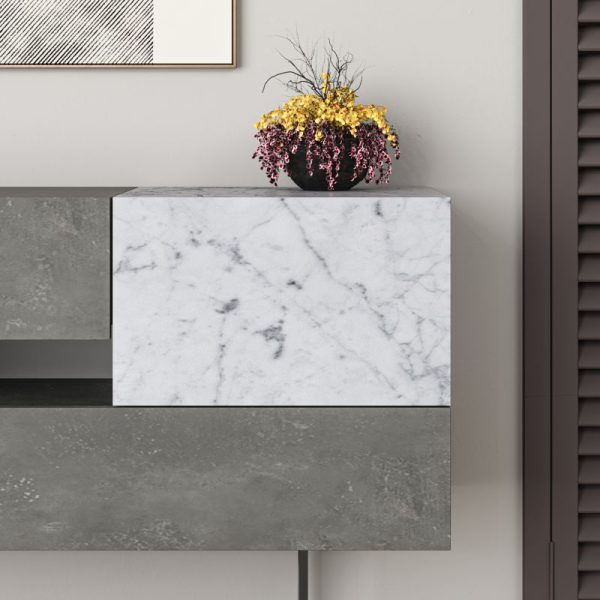 119 001103 3 Buffet Roberta pakoworld gray antique-white marble 145x40x82cmIndoor furniture > Buffets
