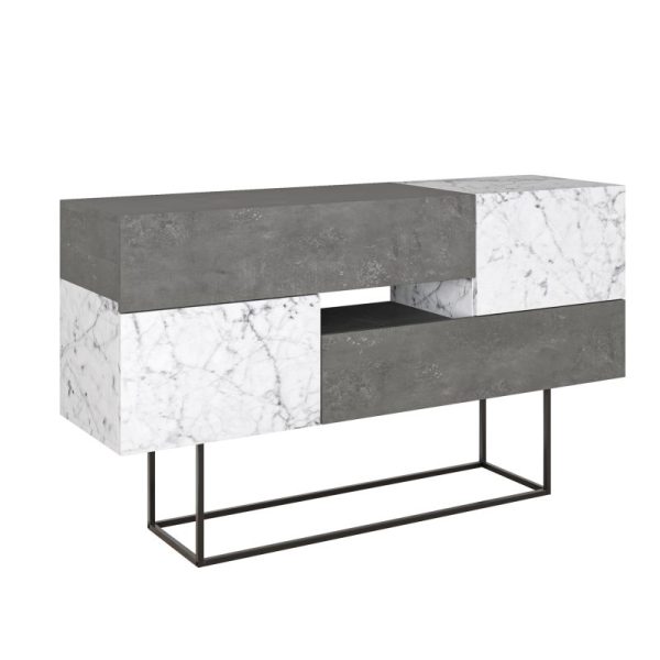 119 001103 Buffet Roberta pakoworld gray antique-white marble 145x40x82cmIndoor furniture > Buffets