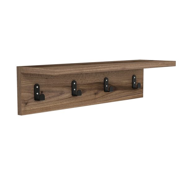 120 000034 Wall hanger Mulan pakoworld in walnut color 60x16x14.5cmIndoor furniture > Hoods - Hangers