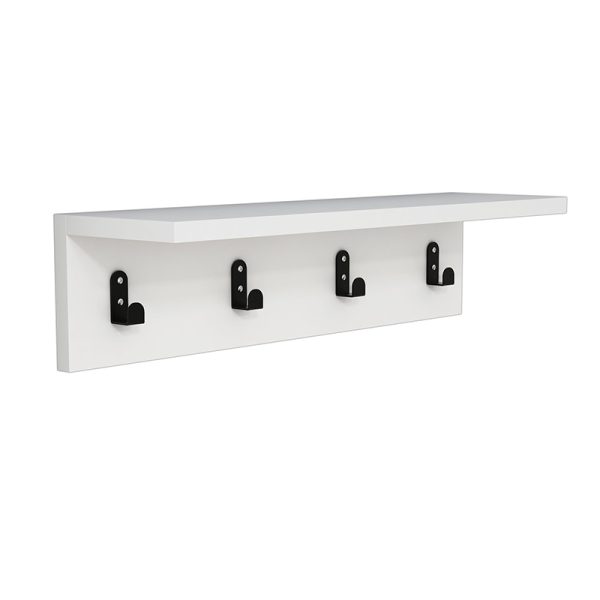 120 000035 Wall Hanger Mulan pakoworld in white color 60x16x14.5cmIndoor furniture > Hoods - Hangers
