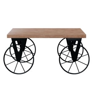 120 000049 2 Coffee table Bike pakoworld in black-walnut color 85x55x41cmIndoor furniture > Coffee tables