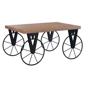 120 000049 Coffee table Bike pakoworld in black-walnut color 85x55x41cmIndoor furniture > Coffee tables