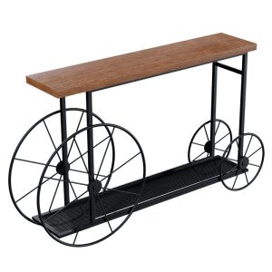 120 000051 3 Console Bike pakoworld in black-walnut color 148x28x85cmIndoor furniture > Drawers-consoles
