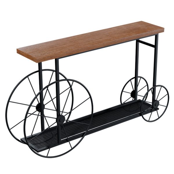 120 000051 3 Console Bike pakoworld in black-walnut color 148x28x85cmIndoor furniture > Drawers-consoles