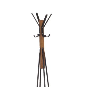 120 000119 2 Coat Stand Myra pakoworld in walnut-black color D40x160cmIndoor furniture > Hoods - Hangers