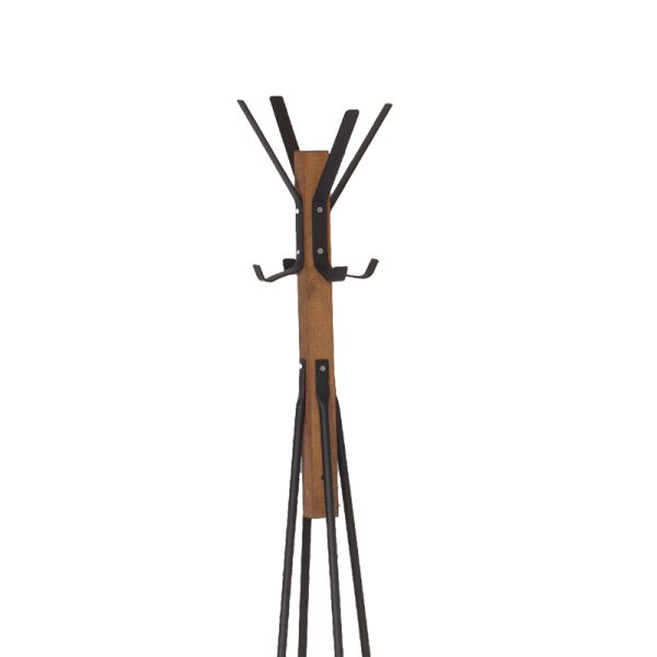 120 000119 2 Coat Stand Myra pakoworld in walnut-black color D40x160cmIndoor furniture > Hoods - Hangers