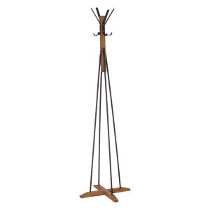 120 000119 Coat Stand Myra pakoworld in walnut-black color D40x160cmIndoor furniture > Hoods - Hangers