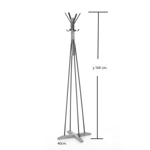 120 000119 4 Coat Stand Myra pakoworld in walnut-black color D40x160cmIndoor furniture > Hoods - Hangers