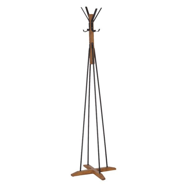 120 000119 Coat Stand Myra pakoworld in walnut-black color D40x160cmIndoor furniture > Hoods - Hangers