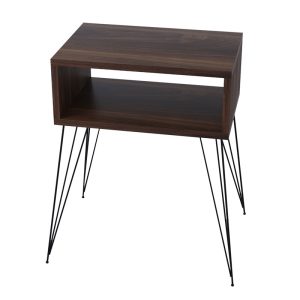120 000140 Nightstand Naida pakoworld walnut-black 45x30x59cmIndoor furniture > Bedside tables