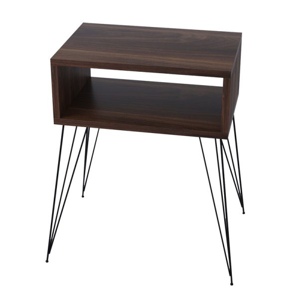 120 000140 Nightstand Naida pakoworld walnut-black 45x30x59cmIndoor furniture > Bedside tables