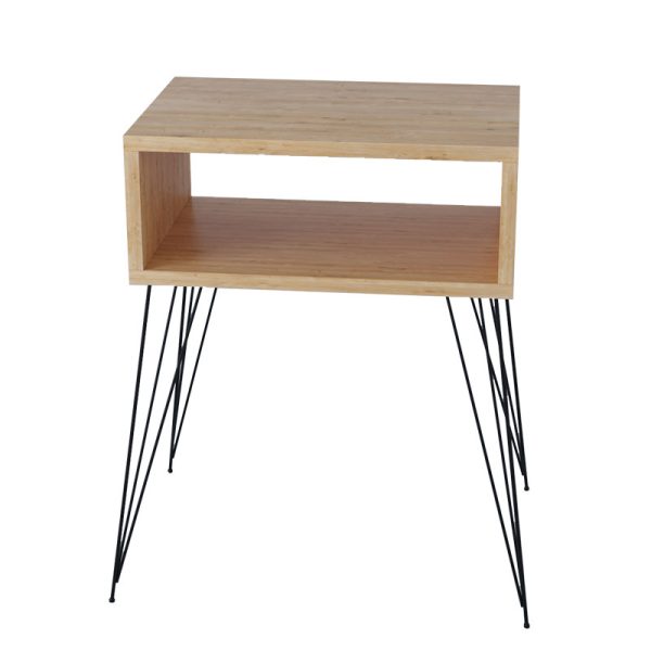 120 000142 Nightstand Naida pakoworld natural-black 45x30x59cmIndoor furniture > Bedside tables
