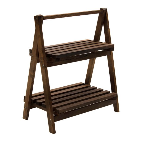 120 000164 Plant Shelf-stand unit Fenno pakoworld wood in walnut color 58x34x67cmIndoor furniture > Home organization > Kitchen > Shelves