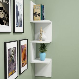 120 000171 2 Corner wall shelf Insta pakoworld white 25x25x105,5cmIndoor furniture > Wall shelves