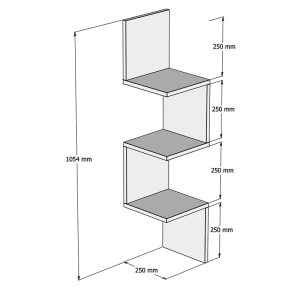 120 000171 3 Corner wall shelf Insta pakoworld white 25x25x105,5cmIndoor furniture > Wall shelves