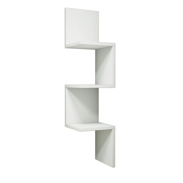 120 000171 Corner wall shelf Insta pakoworld white 25x25x105,5cmIndoor furniture > Wall shelves