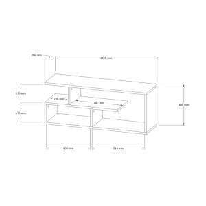 120 000172 3 TV Stand Waldo pakoworld white melamine 100x29.5x40cmIndoor furniture > TV stands