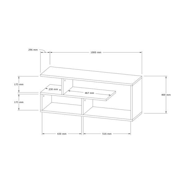 120 000172 3 TV Stand Waldo pakoworld white melamine 100x29.5x40cmIndoor furniture > TV stands