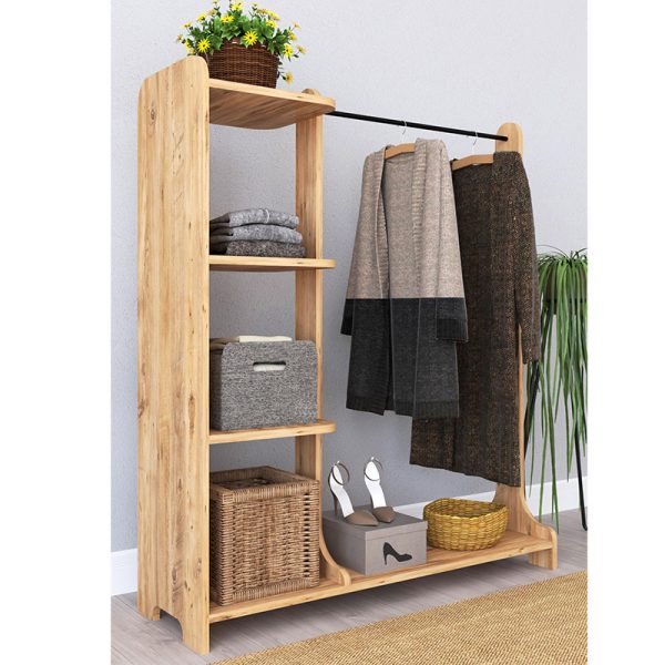 120 000202 2 Entrance furniture Renesme pakoworld light walnut 106x35x128cmIndoor furniture > Entrance furniture