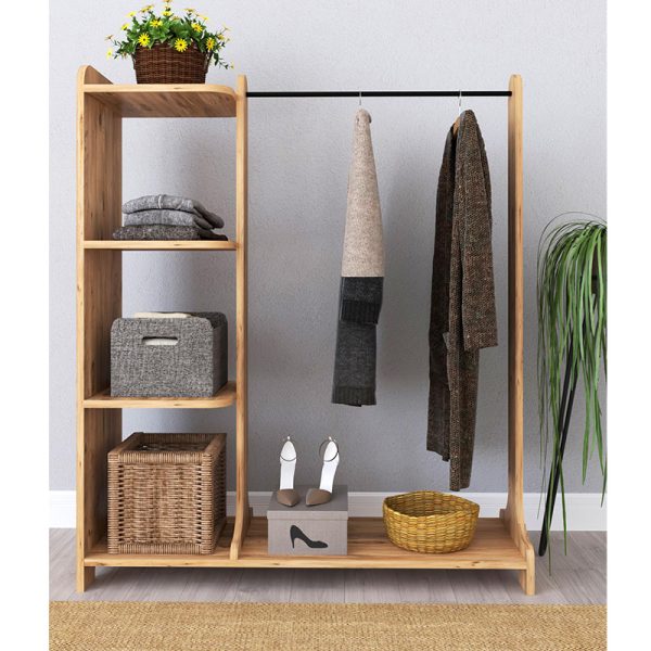120 000202 3 Entrance furniture Renesme pakoworld light walnut 106x35x128cmIndoor furniture > Entrance furniture