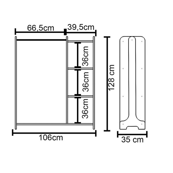 120 000202 4 Entrance furniture Renesme pakoworld light walnut 106x35x128cmIndoor furniture > Entrance furniture