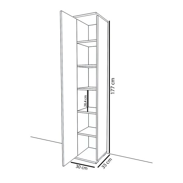 120 000238 4 Cabinet Juan pakoworld white 30x35x177cmIndoor furniture > Home organization > Bathroom > Cabinets