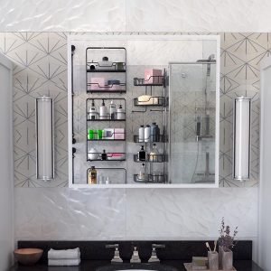 120 000287 2 Poliana pakoworld bathroom cabinet with mirror white 70x17x70cmIndoor furniture > Home organization > Bathroom > Mirrors