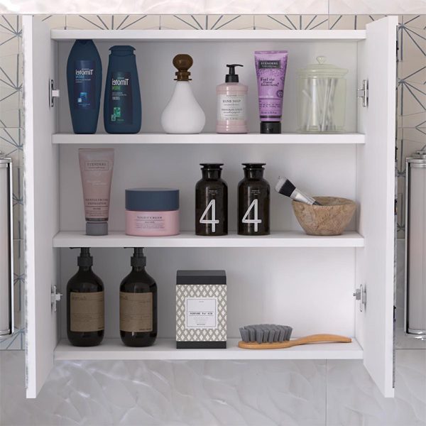 120 000287 3 Poliana pakoworld bathroom cabinet with mirror white 70x17x70cmIndoor furniture > Home organization > Bathroom > Mirrors