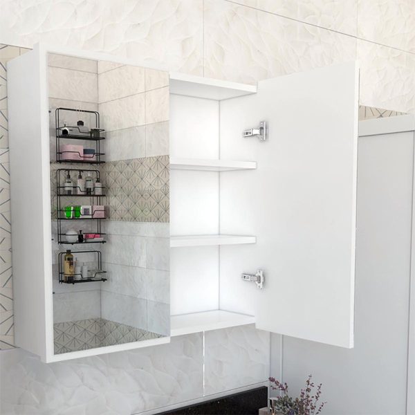120 000287 4 Poliana pakoworld bathroom cabinet with mirror white 70x17x70cmIndoor furniture > Home organization > Bathroom > Mirrors
