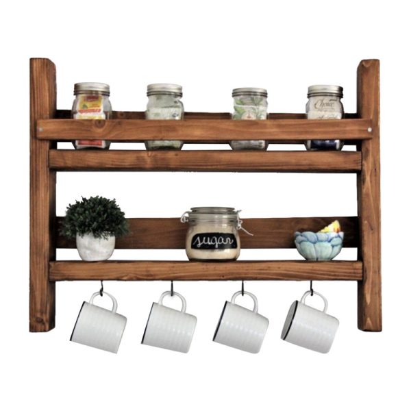 120 000299 Wall shelf Drigo pakoworld walnut 45x10x34cmIndoor furniture > Home organization > Kitchen > Shelves