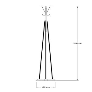 120 000352 2 Coat Stand Myra pakoworld in natural black color D40x160cmIndoor furniture > Hoods - Hangers