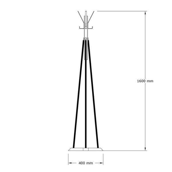 120 000352 2 Coat Stand Myra pakoworld in natural black color D40x160cmIndoor furniture > Hoods - Hangers