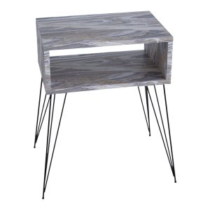 120 000401 2 Nighstand Naida pakoworld grey marble melamine 45x30x59cmIndoor furniture > Bedside tables
