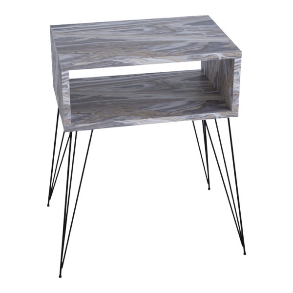 120 000401 2 Nighstand Naida pakoworld grey marble melamine 45x30x59cmIndoor furniture > Bedside tables