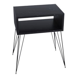 120 000402 2 Nighstand Naida pakoworld black marble melamine 45x30x59cmIndoor furniture > Bedside tables